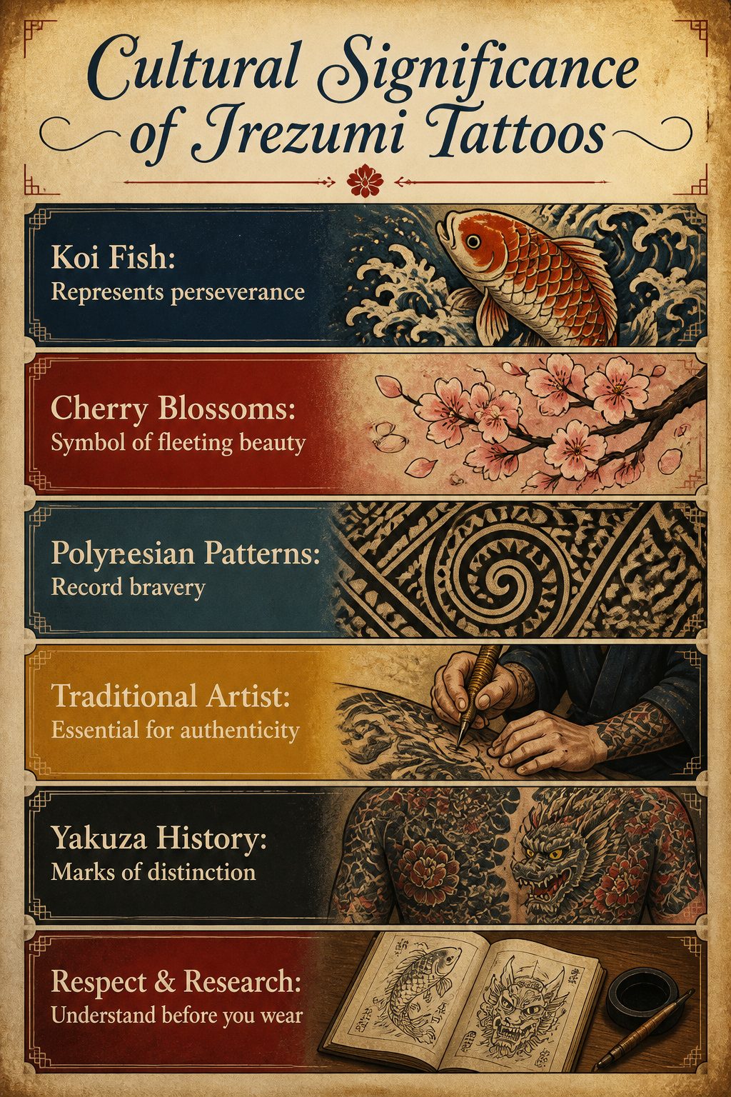 10 Back Tattoos for Guys: Styles, Placements & What to Expect in 2026 14 An infographic on the cultural significance of irezumi tattoos.