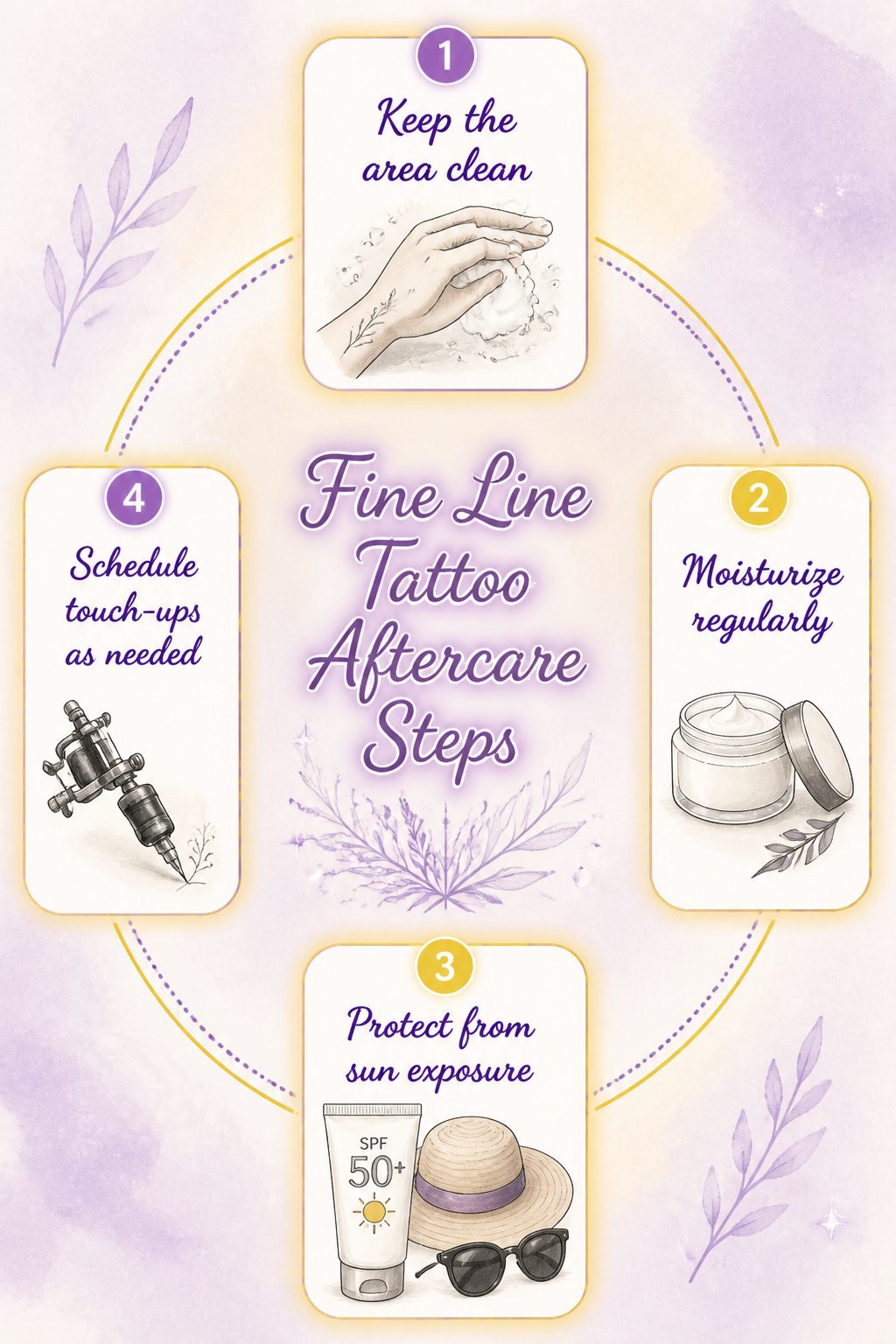 10 Fine Line Tattoo Ideas and Styles for 2026 13 An infographic detailing aftercare steps for fine line tattoos.