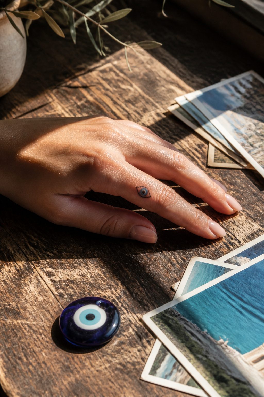 30 Finger Tattoo Ideas for Women: 2026 Guide to Tiny, Meaningful Ink 9 Evil eye tattoo on the side of an index finger.