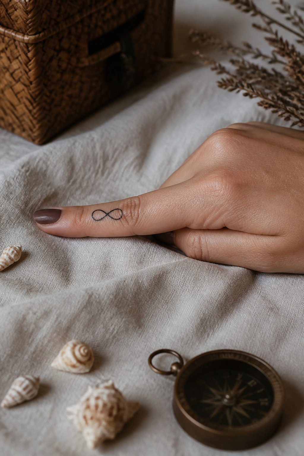30 Finger Tattoo Ideas for Women: 2026 Guide to Tiny, Meaningful Ink 7 Infinity symbol tattoo on the outer side of an index finger.