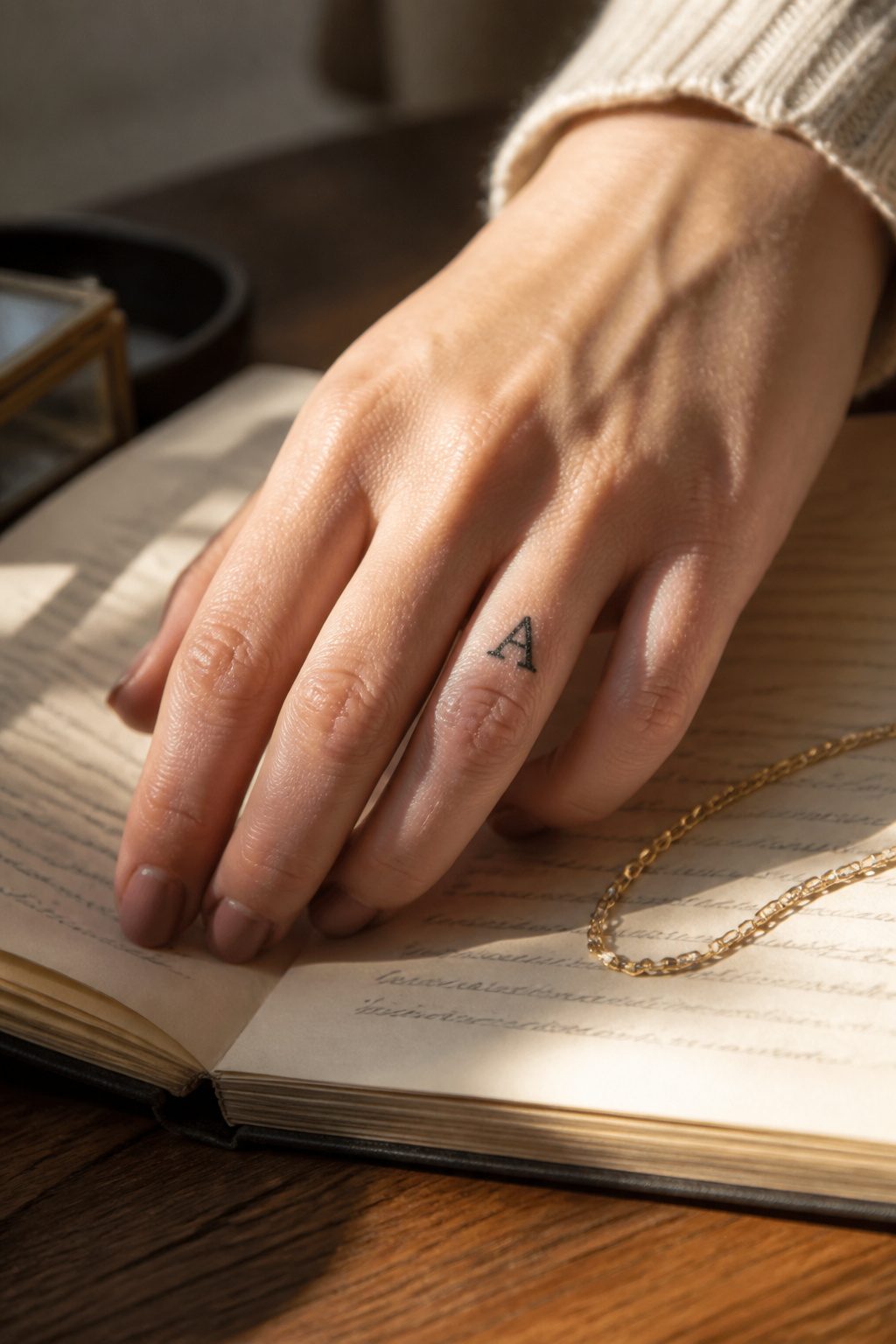 30 Finger Tattoo Ideas for Women: 2026 Guide to Tiny, Meaningful Ink 13 Initial tattoo on the side of a ring finger.
