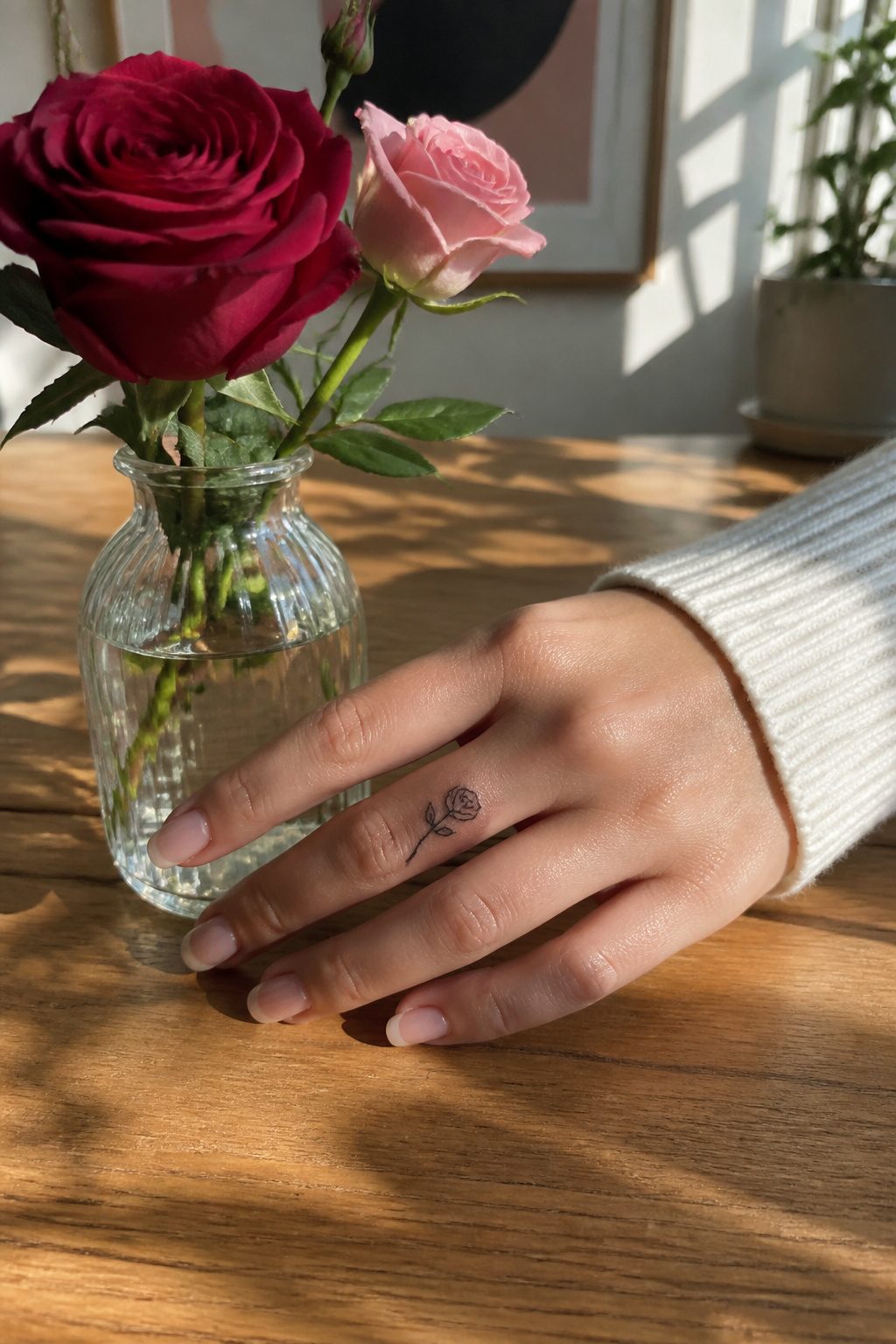 30 Finger Tattoo Ideas for Women: 2026 Guide to Tiny, Meaningful Ink 25 Mini rose tattoo on the side of a finger.