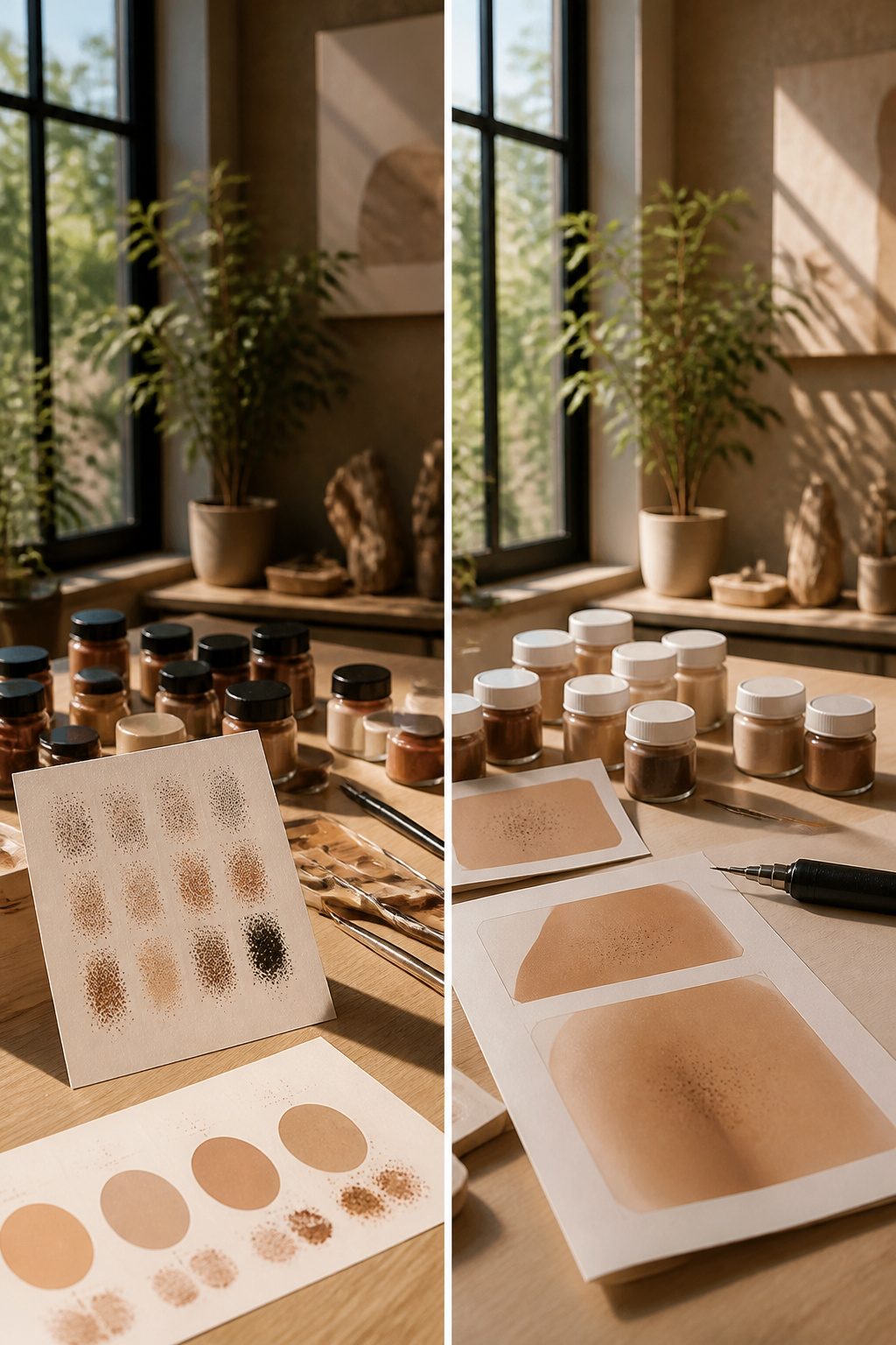 A photograph of tattoo pigments used for creating freckle tattoos.