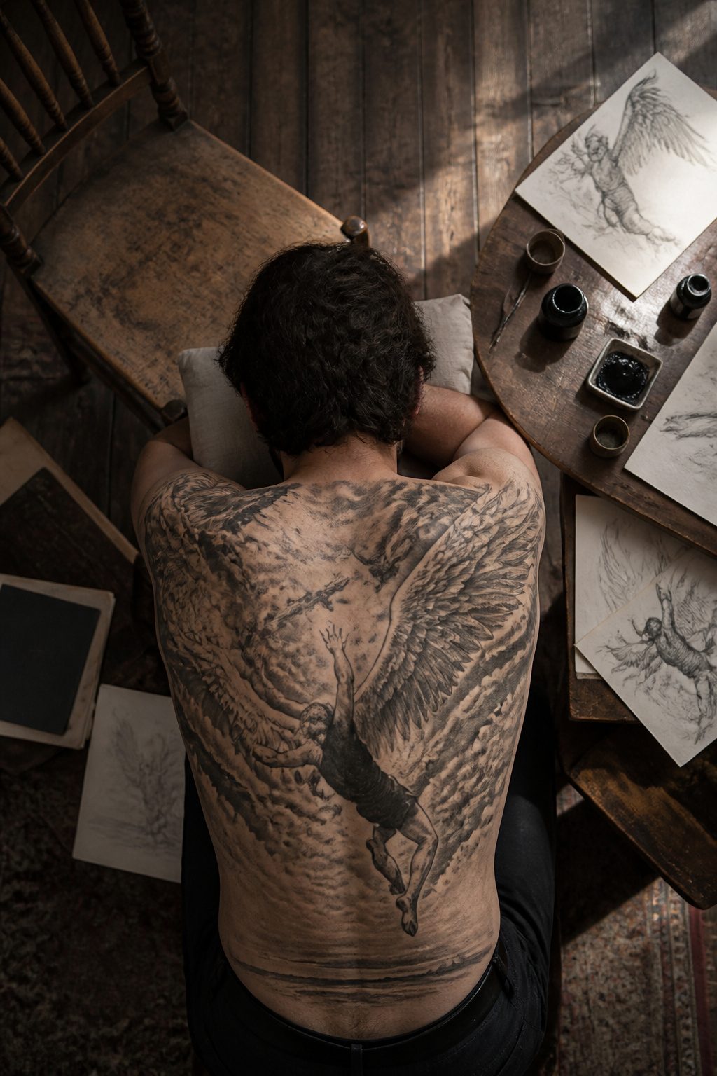 10 Greek Mythology Tattoo Ideas for 2026 13 Tattoo on a back depicting a Greek mythology scene.