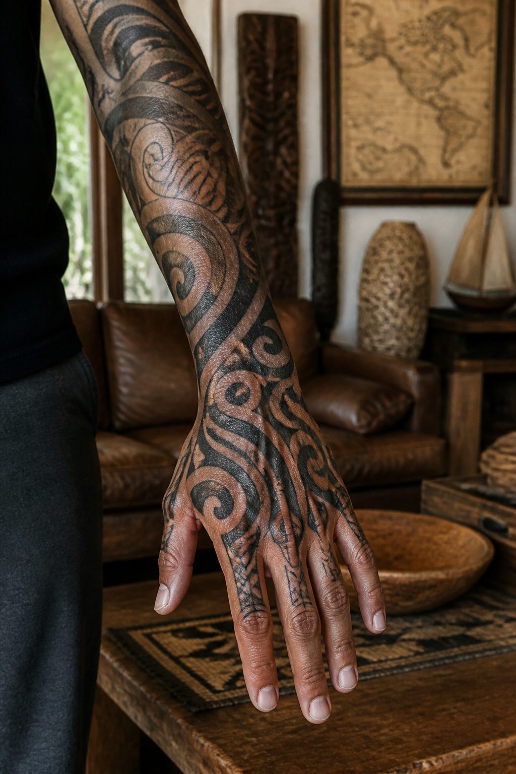 10 Hand Tattoo Ideas for Guys: Designs & Styles for 2026 8 Polynesian tribal tattoo patterns on a man's hand.