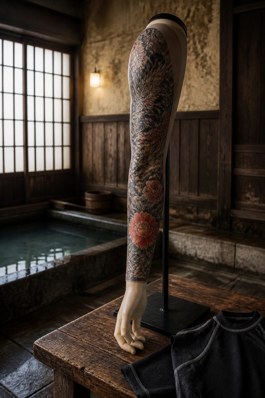 A tattoo sleeve featuring a dragon design.