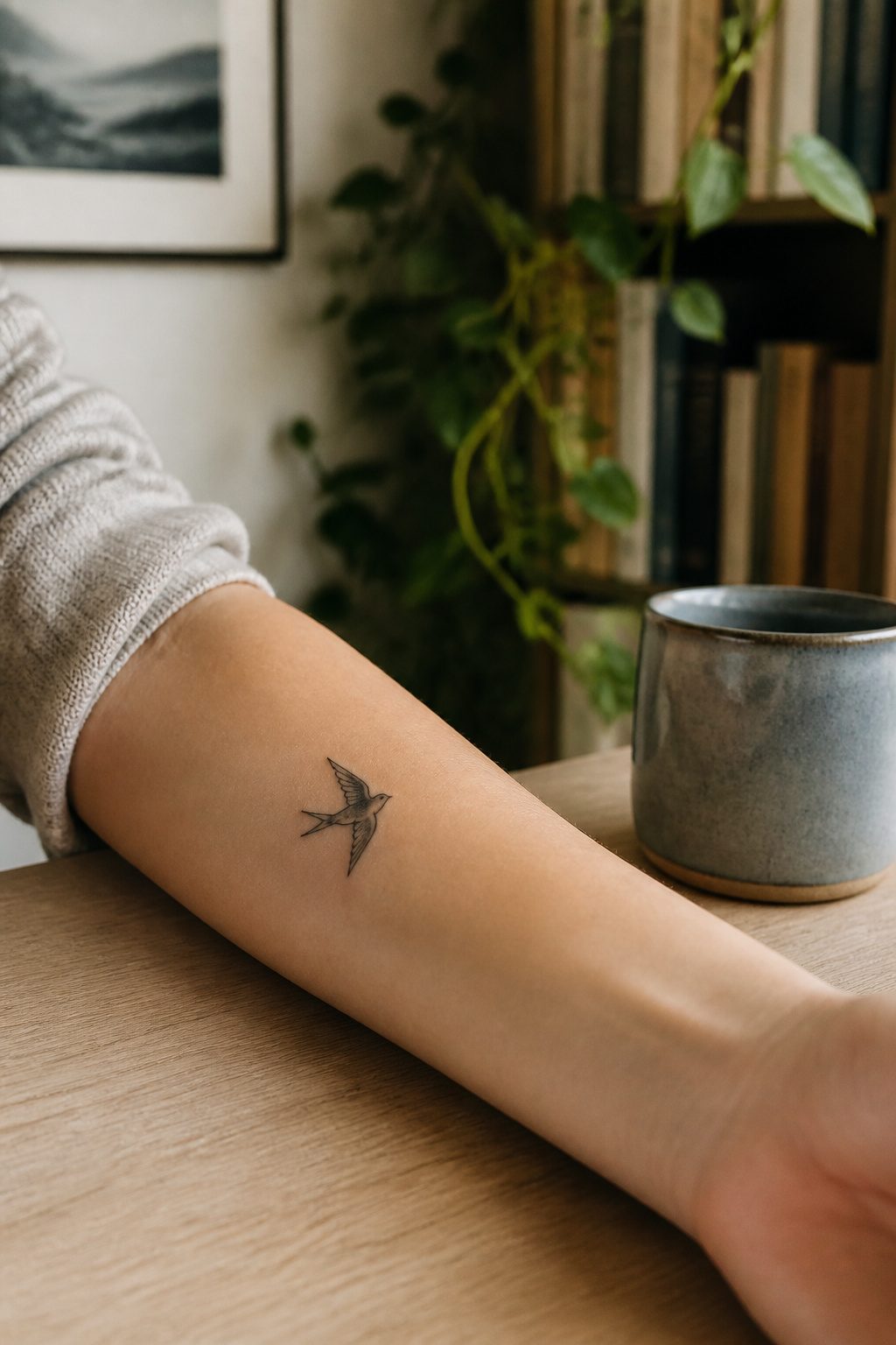 12 Little Tattoo Ideas for Women: Simple, Small Designs 7 A tiny bird tattoo etched on the side of a finger.