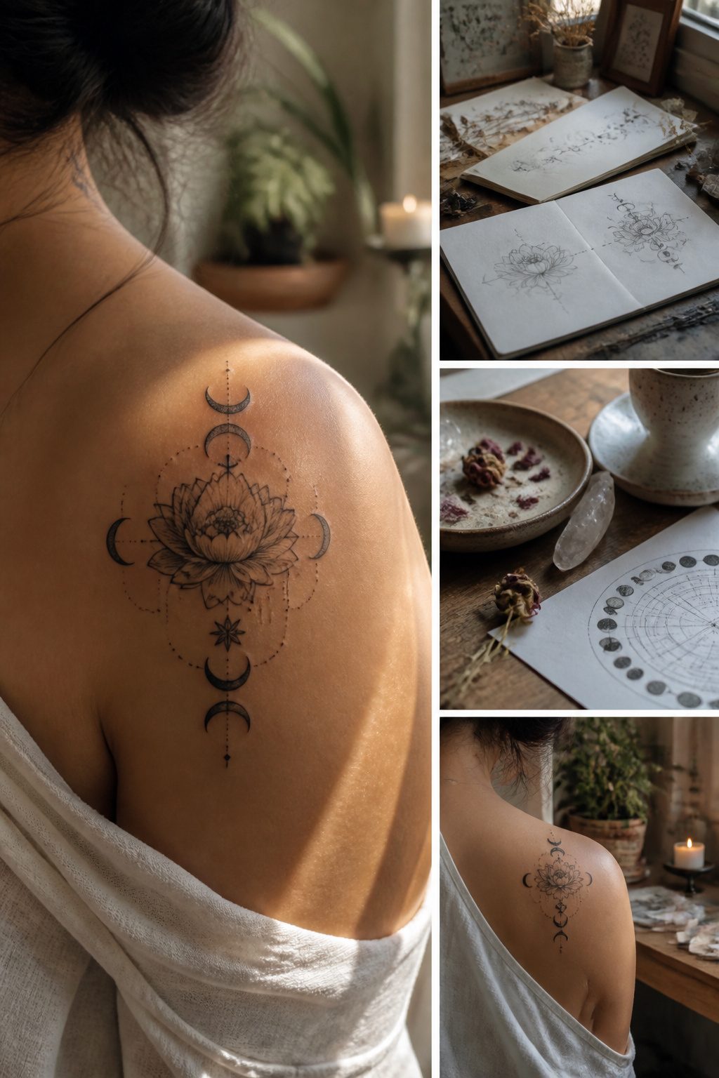 Mystical Tattoos: Symbols, Spirits, and Sacred Art 14 A tattoo design combining different symbols with personal meaning.