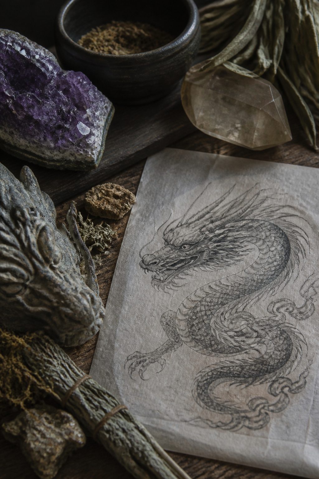 Mystical Tattoos: Symbols, Spirits, and Sacred Art 10 A tattoo of a dragon coiled across the chest.
