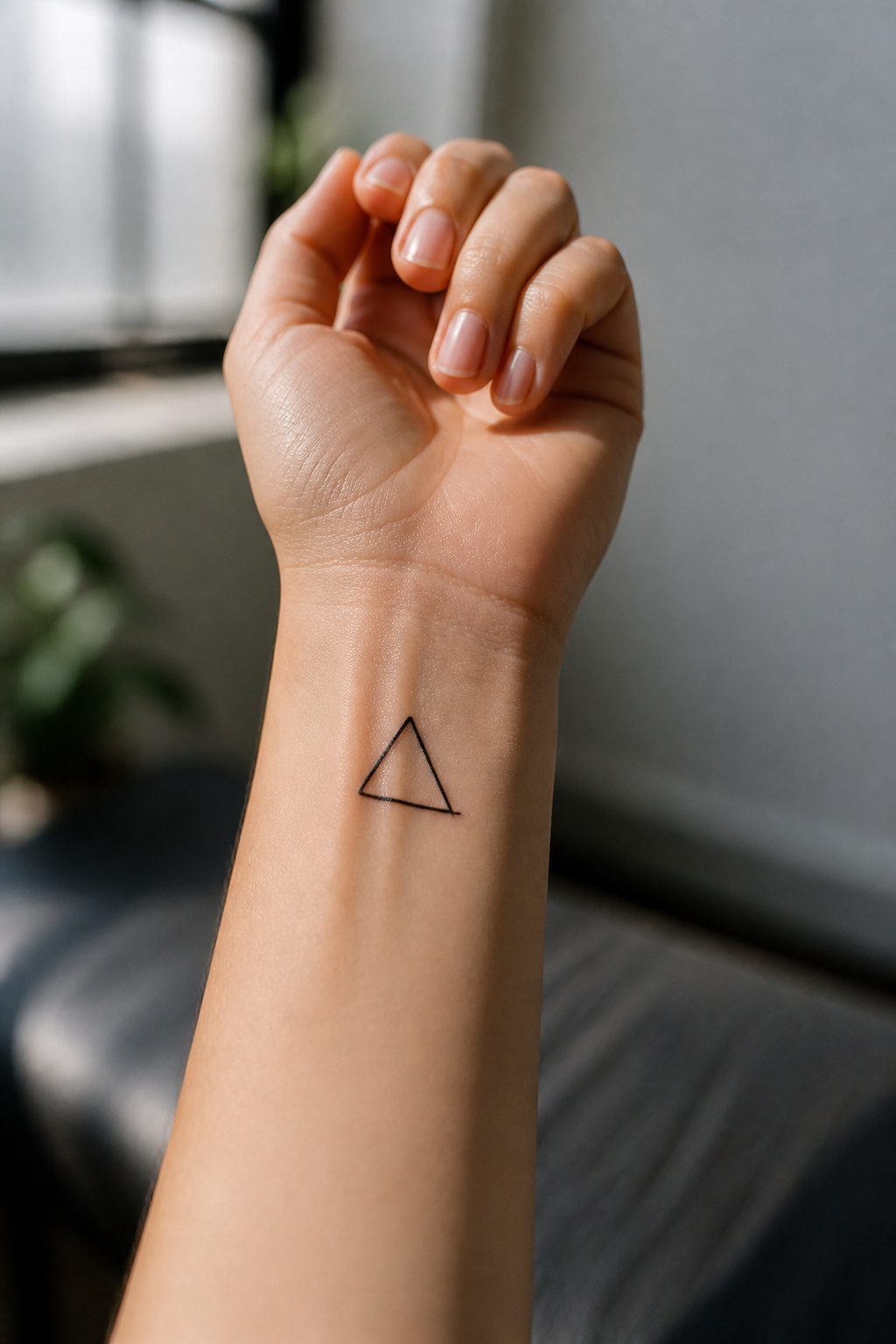 A one line tattoo of a circle showcasing its geometric design.