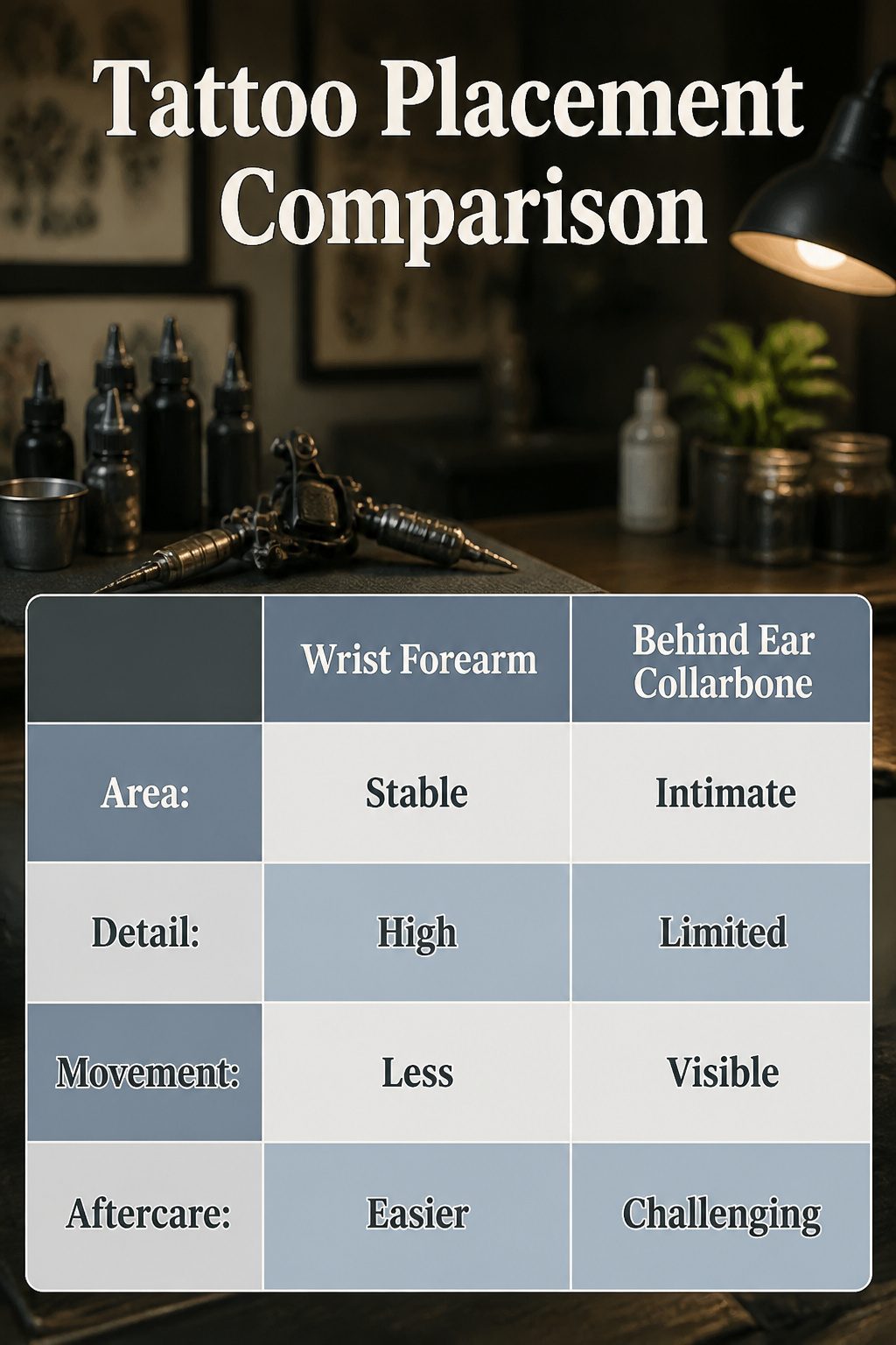 A comparison image showing various tattoo placement options.