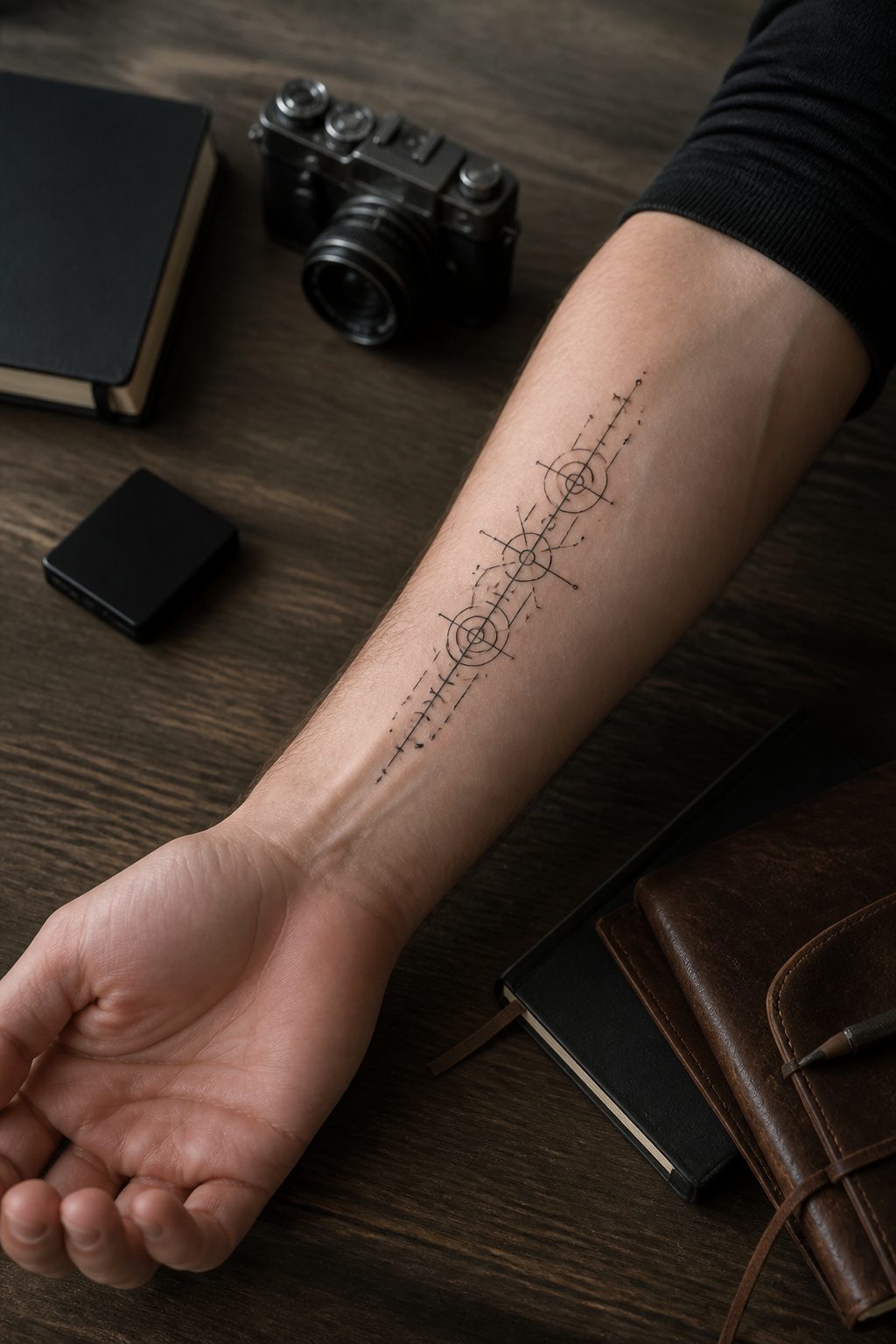 40 Small Tattoo Ideas for Men: Mini Designs That Mean Something 11 A small cyber sigil tattoo on a man's inner forearm.
