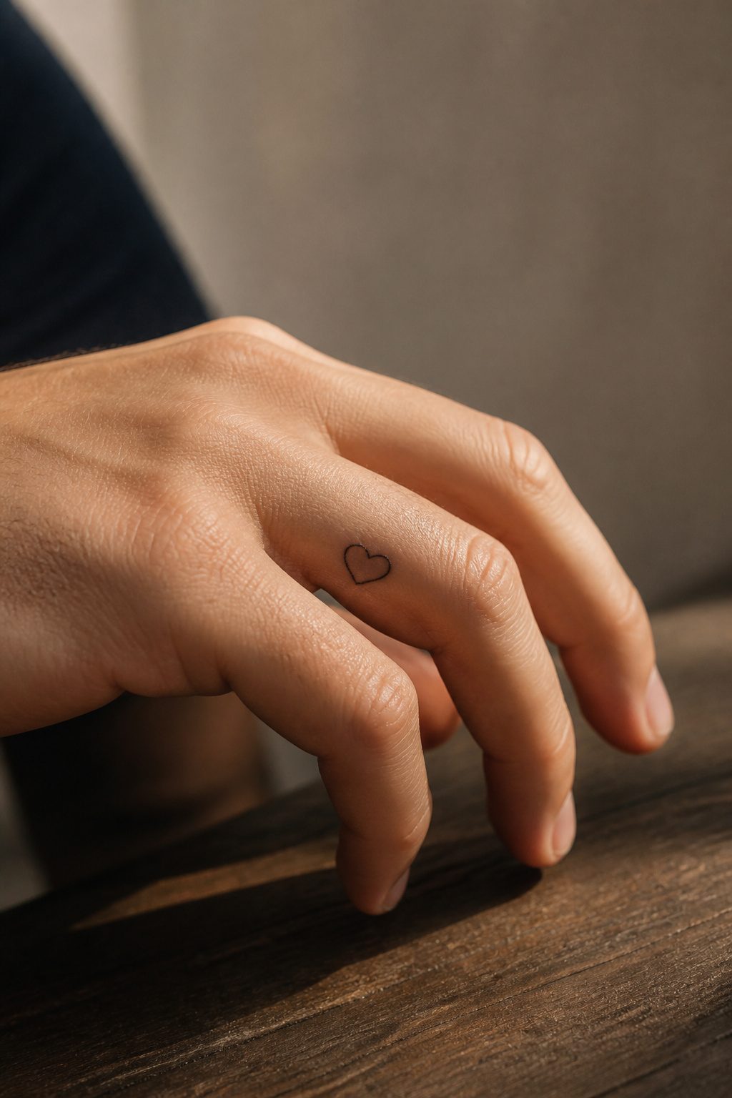 40 Small Tattoo Ideas for Men: Mini Designs That Mean Something 25 A small heart tattoo inked on a man's finger.
