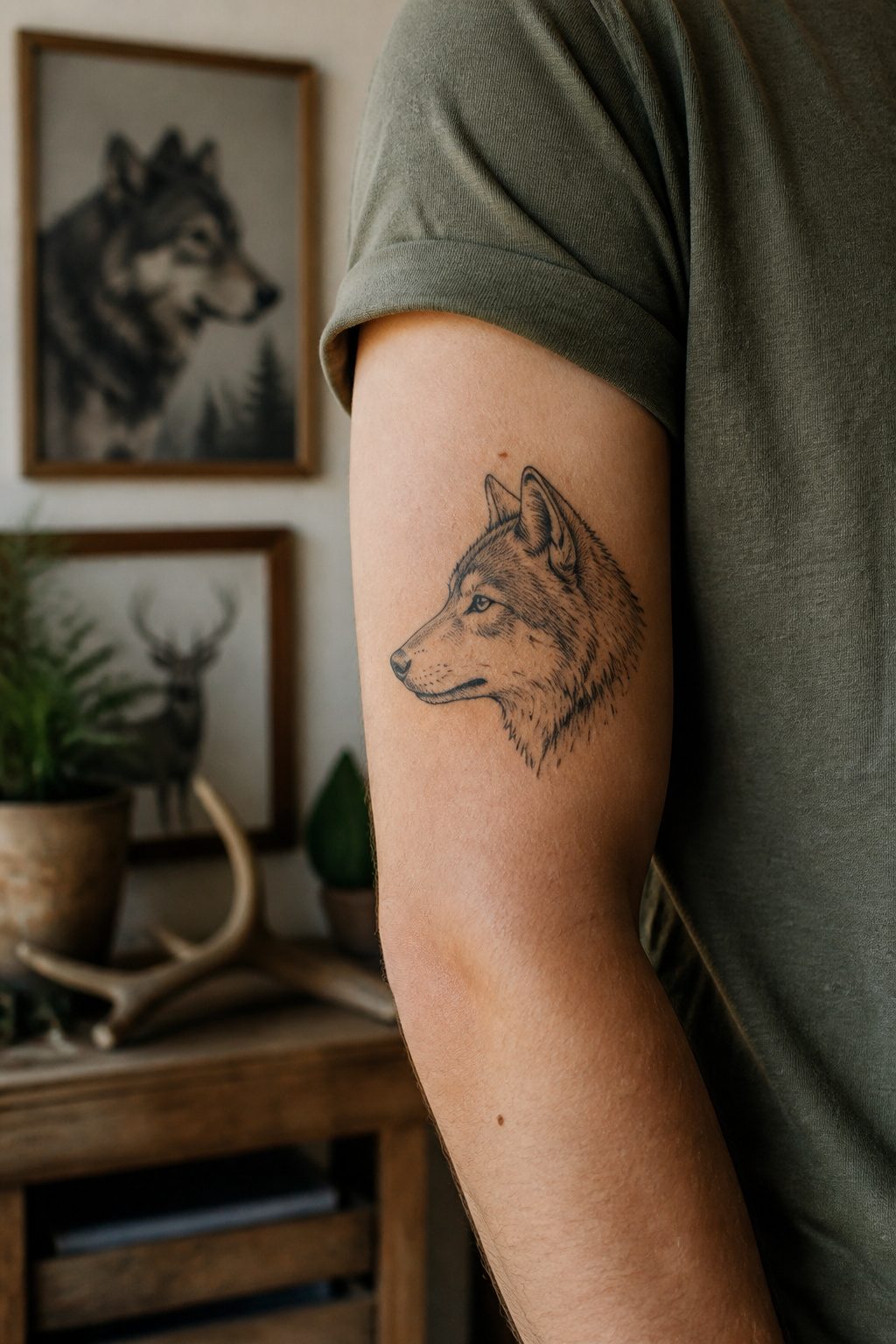 40 Small Tattoo Ideas for Men: Mini Designs That Mean Something 35 A small wolf head tattoo inked on a man's skin.